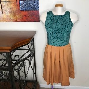 Dear Creatures Mustard Ruffle Dress